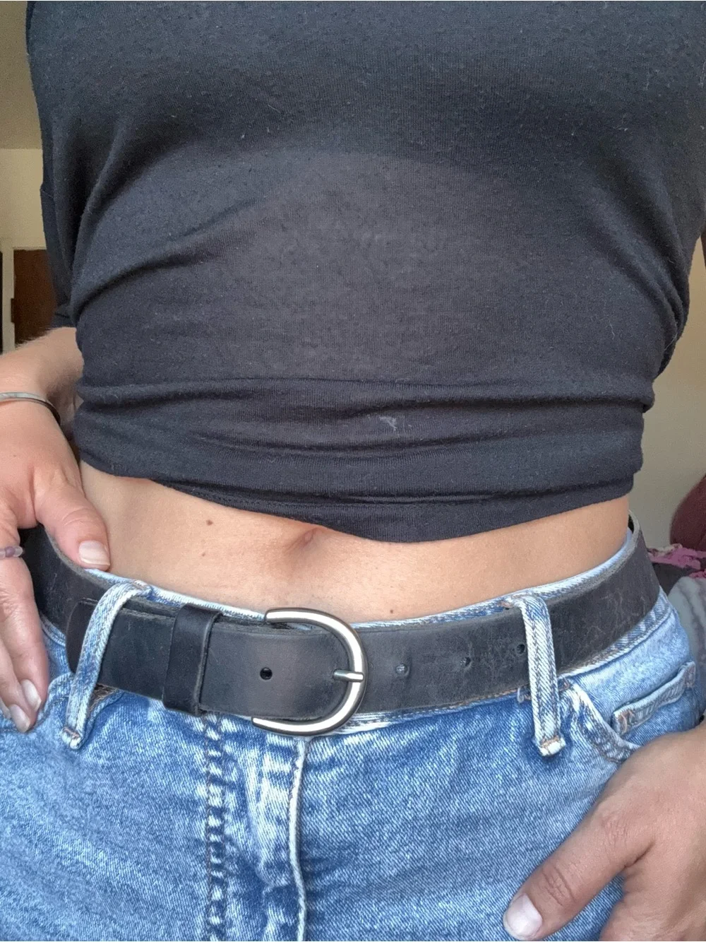 Classic Black Leather Belt